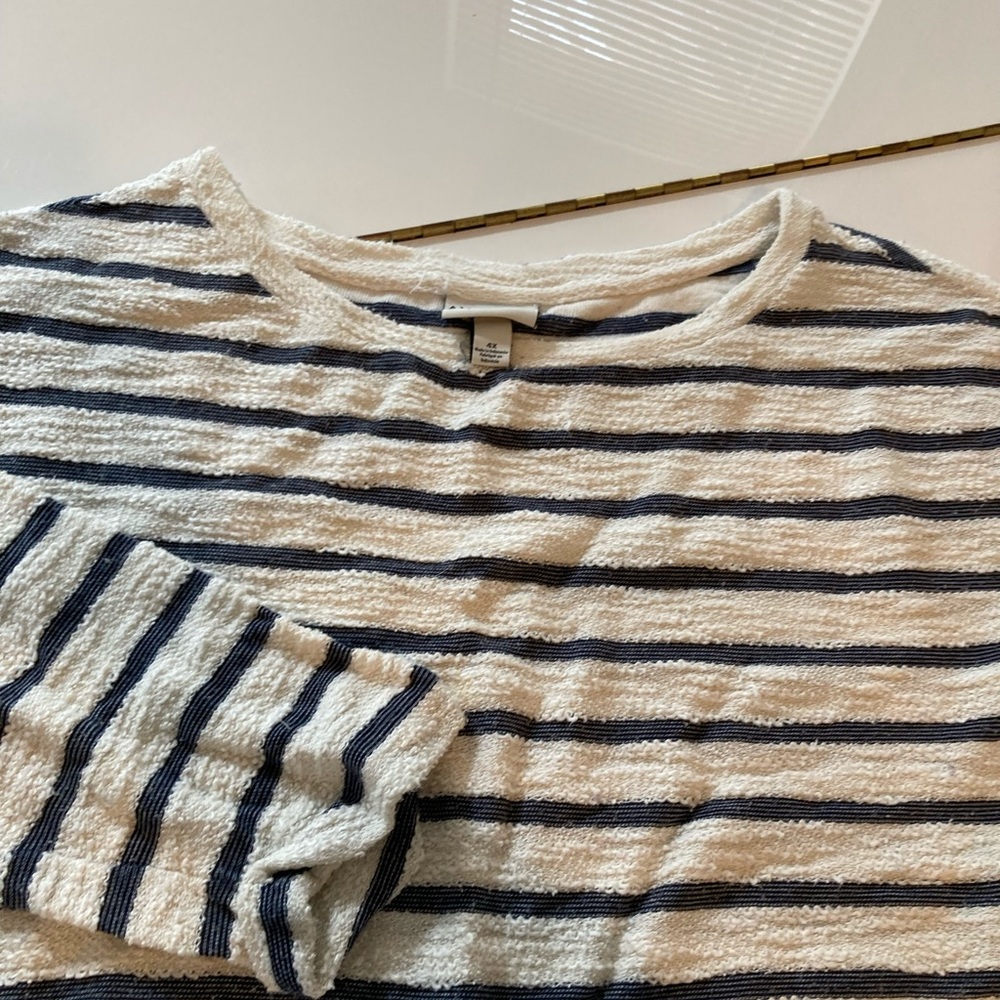 Ava & Viv cropped sleeve nautical sweater
